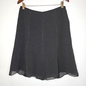 Express 100% Silk Polka Dot Flowy Knee Length A-Line Skirt 6